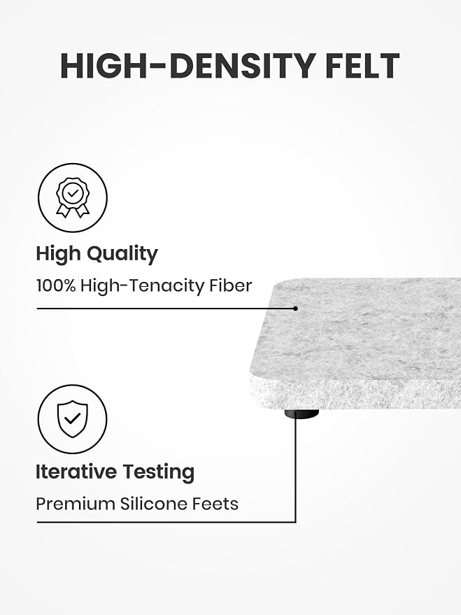 Fluxynara Felt Coasters for Drinks, Mixed Sizes, Oatmeal & Light Gray | 8 x 4 - Image 3