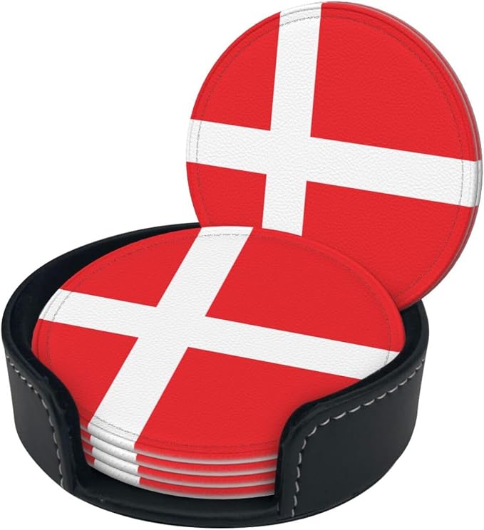 Danish Flag Coasters for Drinks - Image 2