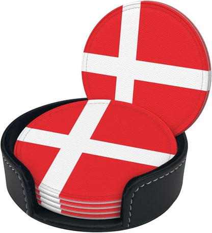 Danish Flag Coasters for Drinks - Image 2