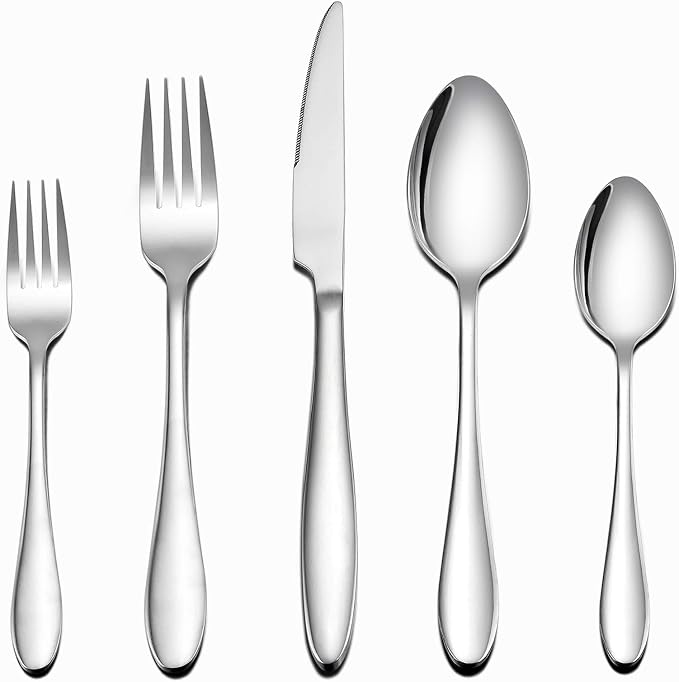 LIANYU 30 Piece Silverware Set for 6, Stainless Steel Flatware Cutlery Set by LIANYU
