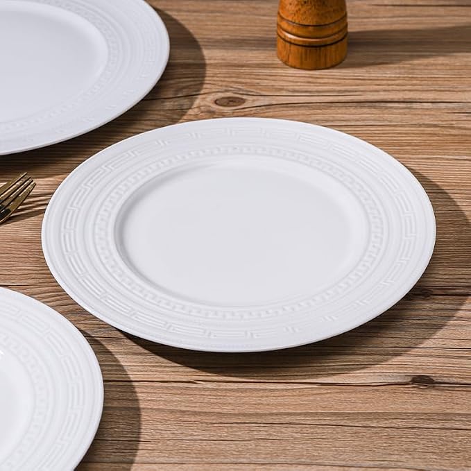 10 Inch Porcelain Dinner Plates Set of 4, Dishwasher safe, Microwave safe - Image 2