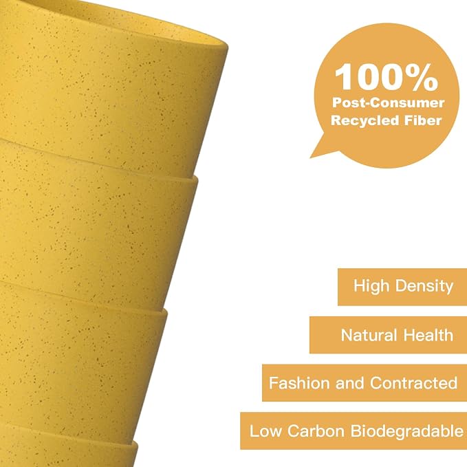 Homienly 8pcs Wheat Straw Fiber Cups, 20 Oz Reusable Drinking Cups, Unbreakable - Image 5