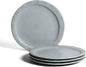 Stone Lain Oasis Stoneware Plate Dish Set, 4-Piece Dinner Plates - Ceramic Serving Dishes for 4 People - Microwave & Dishwasher Safe, Grey Blue