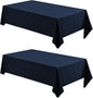 2 Pack Rectangle Tablecloth, 60x84 inch, Water Resistant Wrinkle Free Linen Textured Table Cloth Washable, Decorative Fabric Table Cover for Dining, Party and Camping, Navy Blue