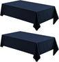 2 Pack Rectangle Tablecloth, 60x104 inch, Water Resistant Wrinkle Free Linen Textured Table Cloth Washable, Decorative Fabric Table Cover for Dining, Party and Camping, Navy Blue