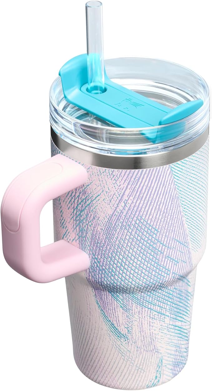STANLEY Quencher H2.0 Flow State Tumbler, 20 oz, Sea Glass Plume | Handle and - Image 3