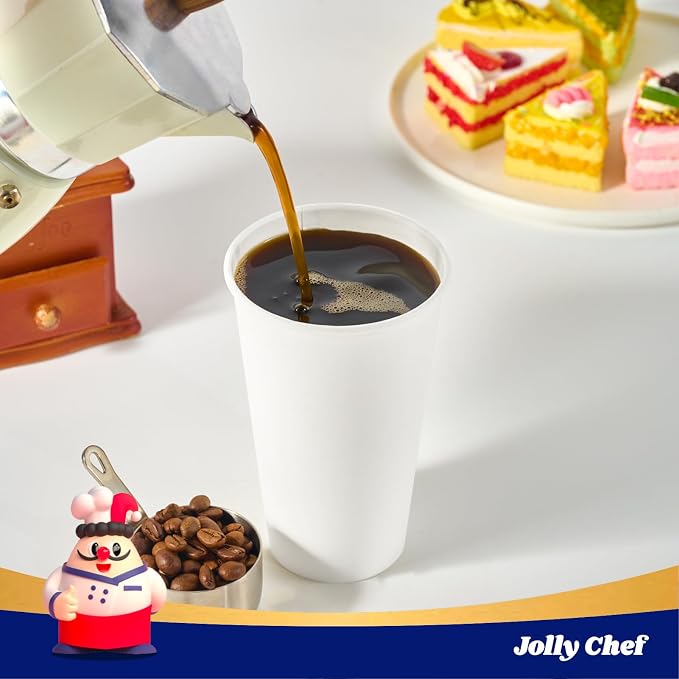 JOLLY CHEF 1000 Pack Disposable Paper Coffee Cups 16 oz | Hot Beverage Paper - Image 5