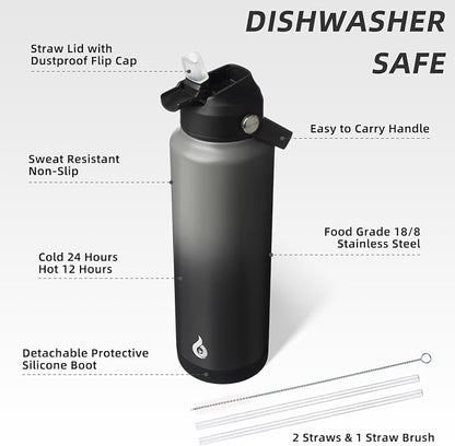 BJPKPK 40oz Insulated Water Bottle, Stainless Steel Bottle - Image 3
