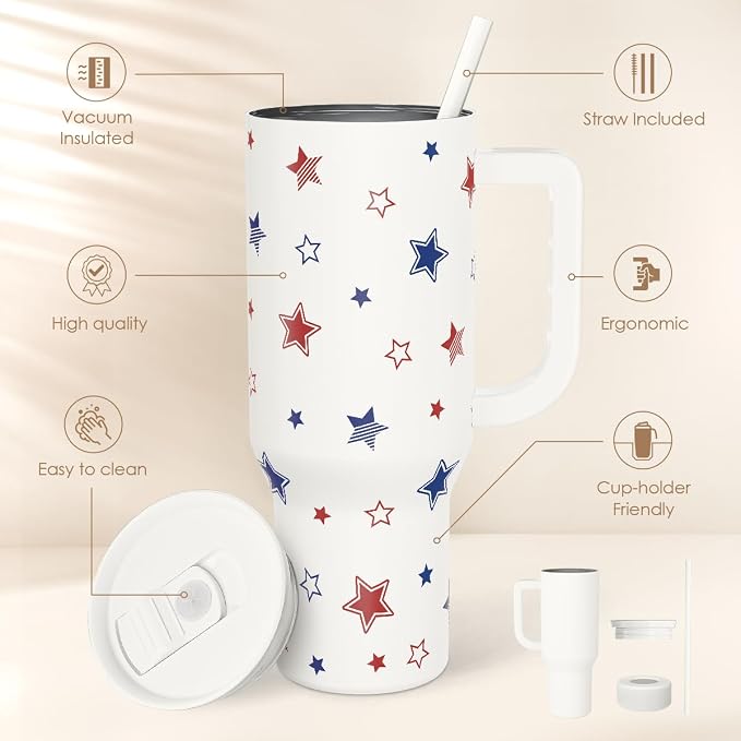 SANDJEST American Flag 40oz Tumbler - Image 2