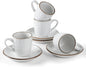 famiware 3oz Espresso Cups and Saucers, Stoneware Demitasse Cup by Famiware