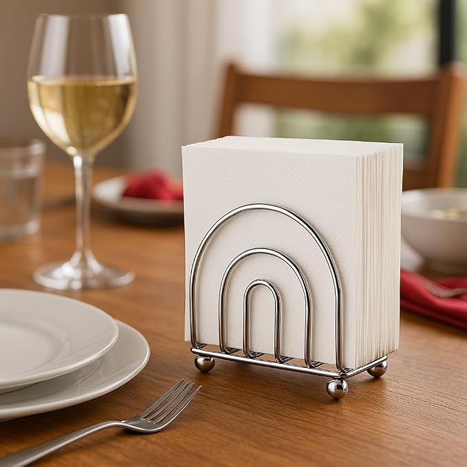 Chrome Paper Napkin Holder & Tissue Dispenser - Image 2