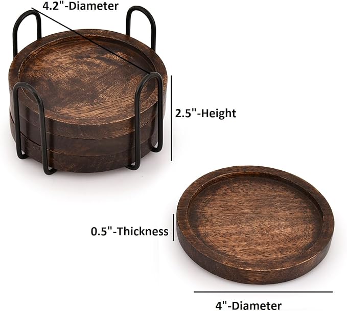 Mango Wood Coasters for Drinks - Image 5