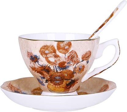 Bone China Cup &Saucer Set, 7oz- Van Gogh's Paintings by Eplze