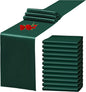12 Pack Emerald Green Satin Table Runner 12 x 108 Inch Long Premium Table by YMHPRIDE