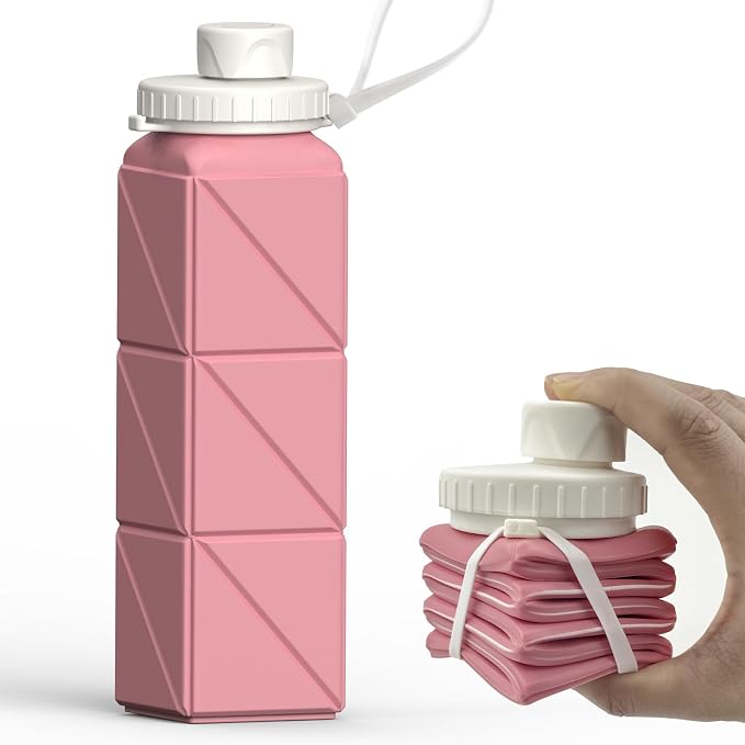BEAUTAIL Collapsible Water Bottles 21oz/610mL, Silicone Travel Water Bottle | by BEAUTAIL