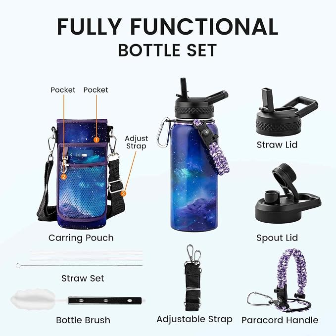 RAYMYLO Insulated Water Bottle 32 oz, Triple Wall Vacuum Stainless Steel | - Image 7