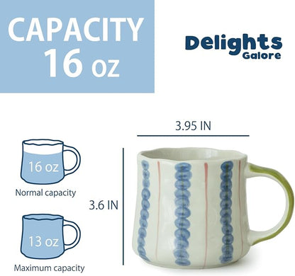 Striped Ceramic Coffee Mug Set of 4 - Image 6