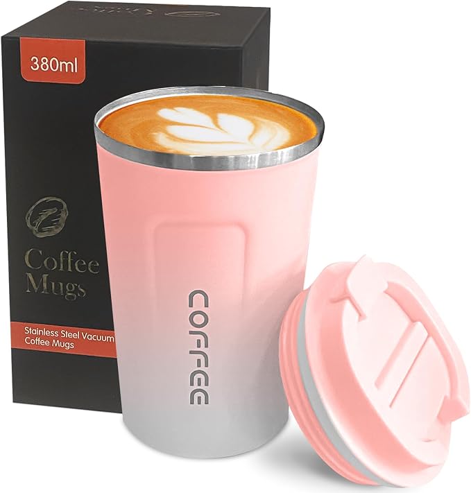 Insulated Travel Coffee Mug, Stainless Steel Coffee Cup by YINBAOGE