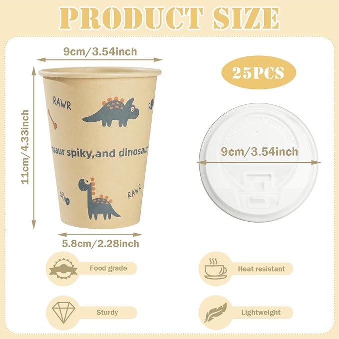 12 OZ 25 Pack Disposable Cups Paper Coffee Cups - Image 4