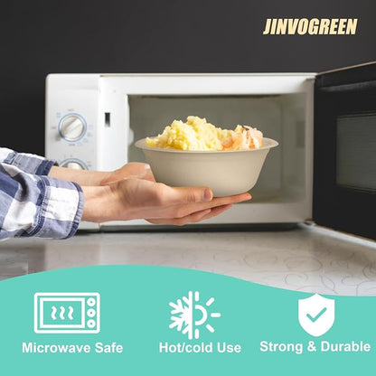 JINVOGREEN 200 Count 16 oz Paper Bowls, Disposable Compostable Bowls, Heavy - Image 5