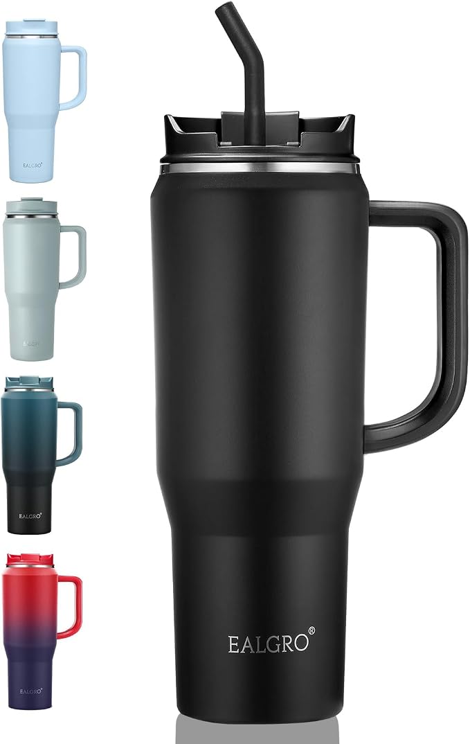 EALGRO 40 oz Tumbler with Handle, Insulated Tumblers with Lid and Straw | by EALGRO
