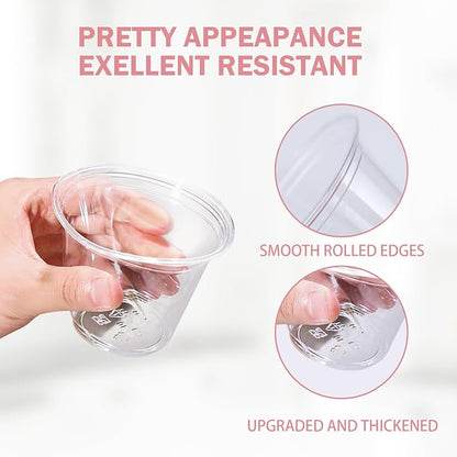 BYSNOW 500 Pack 9 oz Clear Plastic Cups Thickened Disposable Drink Cups | - Image 3