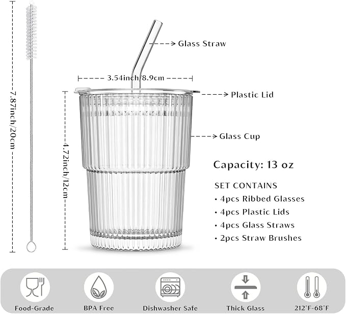 INSETLAN 13oz Glass Tumbler - Image 3