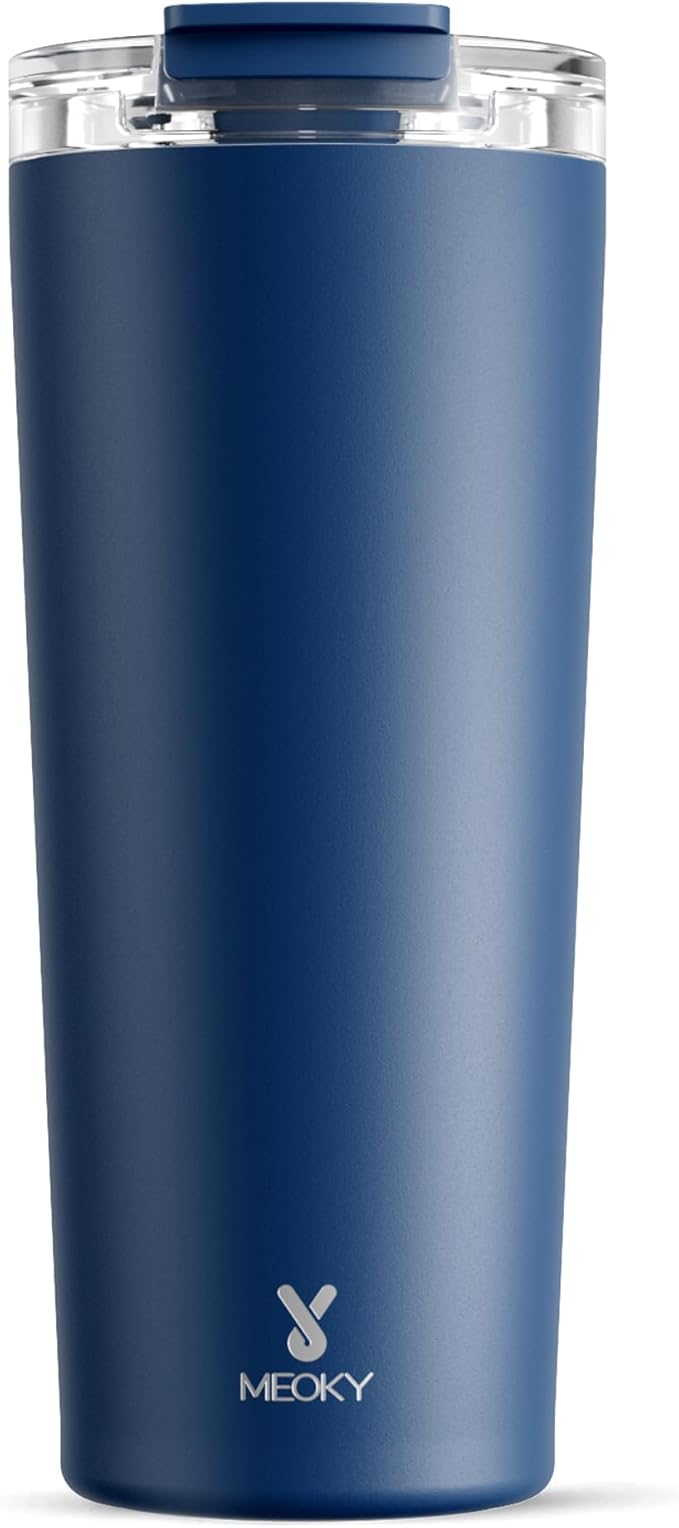 Meoky 24 oz Insulated Travel Coffee Mug: Leak Proof Lid, Sea | Stainless Steel by MEOKY