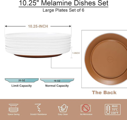 Webbylee 10.25" Melamine Dinner Plates Set of 6 - Image 2