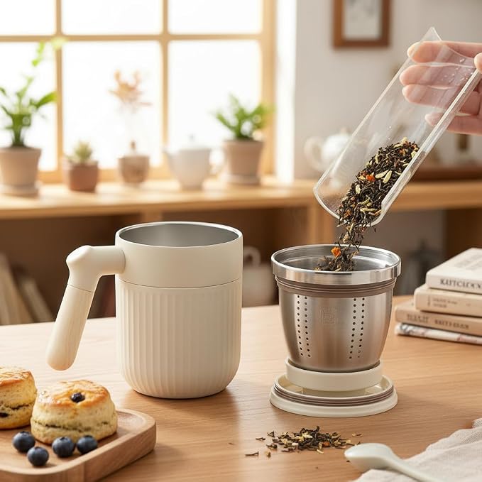 Tea Infuser Cup Doubles As Insulated Coffee Mug, Tea Cup - Image 6