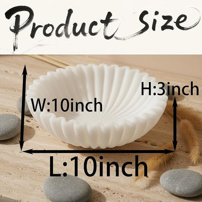 10" Large Decorative Bowl decor, Scalloped Bowls - Image 3