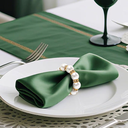 200 Pcs Pearl Napkin Rings, Exquisite Gold Napkin Rings Bulk, Suitable - Image 2