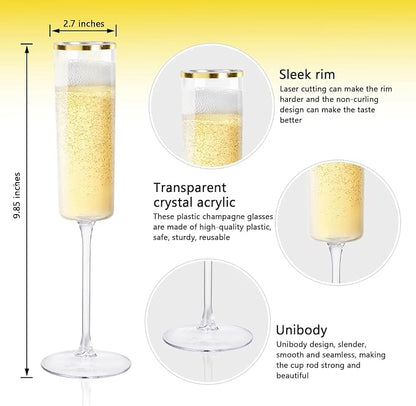 Ciaell 24 Pack Plastic Champagne Flutes - Image 7
