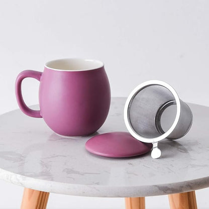 Yundu 12 OZ Matte Purple Ceramics Teacup - Image 4