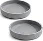 Silicone Cat Bowl Shallow Non-Slip Cat Dishes Set of 2 Relief Whisker Fatigue Small Pet Dog Bowls for Dry & Wet Food (Round Grey)