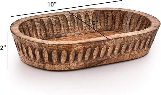 Decorative Bowl Mango Wood for Home Decor, Unique Centerpiece Bowl, - Image 5