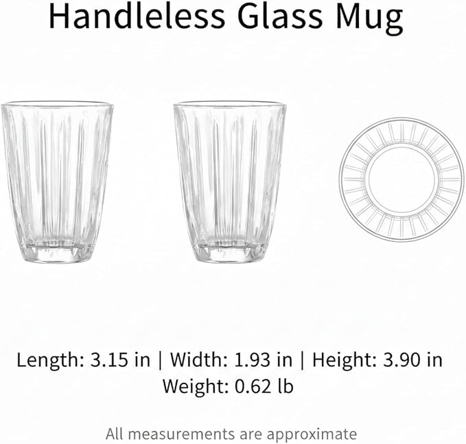 Handleless Glass Mug with Vertical Stripes - Image 7
