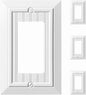 Beadboard Outlet Covers Wall Plates, Bamboo Fiber Light Switch Covers, Natural Material Electric Receptacle Decorative Switch Plate Outlet Cover (Pure White, 1 Gang Decorator 4 Pack)