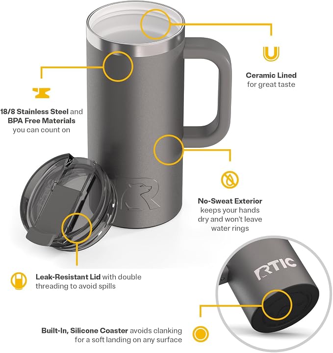 RTIC 16oz Road Trip Travel Mug - Image 3