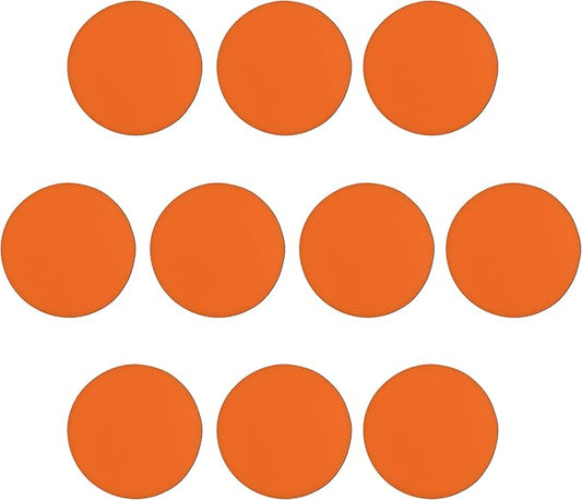 10 Round Foam Bud Coasters Pack, 4 inch - PU Foam, Party Favor - Neon Orange