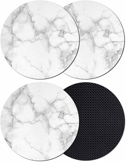 Abstract Marble Coasters Set of 4, Minimalist Art Back Texture Simple Style by Unknown