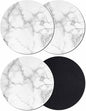 Abstract Marble Coasters Set of 4, Minimalist Art Back Texture Simple Style by Unknown