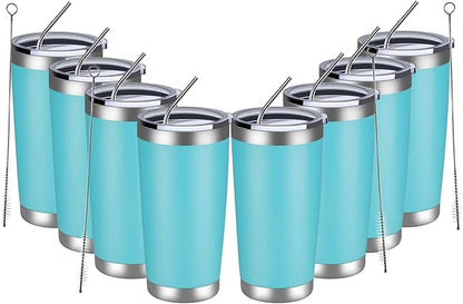 MEWAY 20oz Tumbler 8 Pack Double Wall Vacuum Insulated Travel Mug Bulk by MEWAY