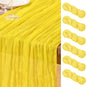 DeZerlor Lemon Yellow Cheesecloth Table Runners 6 Pack Summer Boho Runners | by DeZerlor