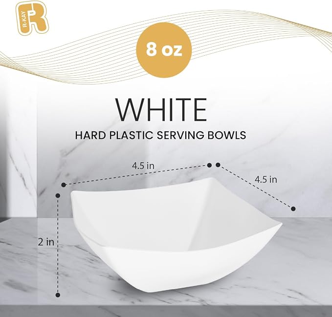 R-kay 6 Pack Square Plastic Serving Bowls - Image 4