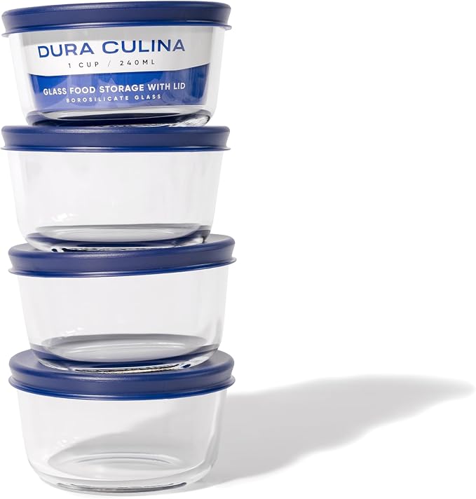8-Piece Glass Food Storage Containers Set | 7-Ounce, Leakproof | Microwave - Image 4