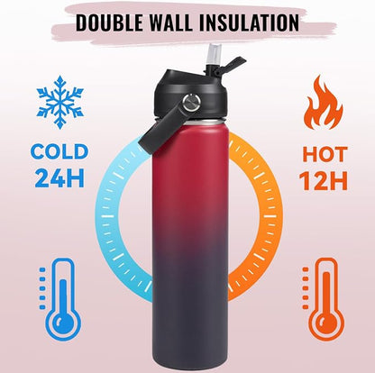 Fijinhom 24oz Insulated Stainless Steel Water Bottle, Wide Mouth Double Wall - Image 5
