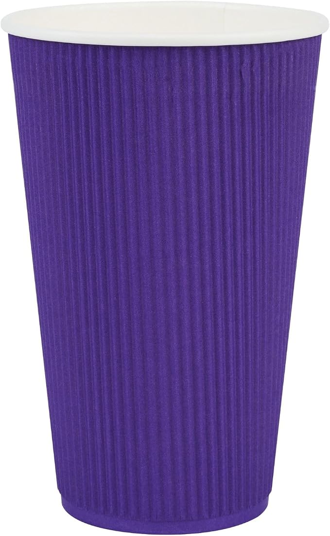 Restaurantware 16 Ounce Ripple Wall Disposable Coffee Cups, 500 Insulated Royal - Image 2