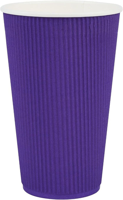 Restaurantware 16 Ounce Ripple Wall Disposable Coffee Cups, 500 Insulated Royal - Image 2