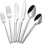 36-Piece Silverware Set with Steak Knives, Flatware Set by KINGSTONE